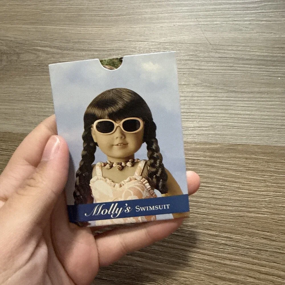 American Girl Doll Molly's 1944 Shell Necklace Beach Towel, Ball, & trading Card